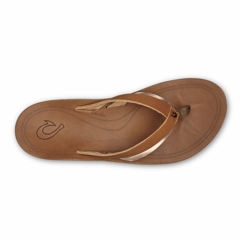 Olukai Women's Kaekae Flip Flop - Sahara / Bubbly US257-804